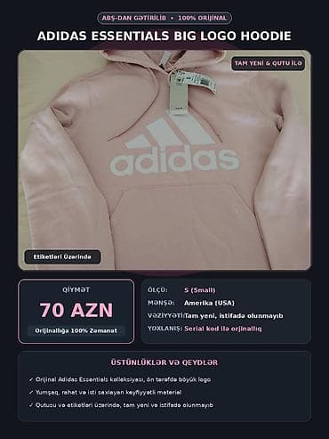 Svitşot, Adidas, S, rəng - Çəhrayı lalafo.az -da Svitşot, Adidas, S, rəng - Çəhrayı