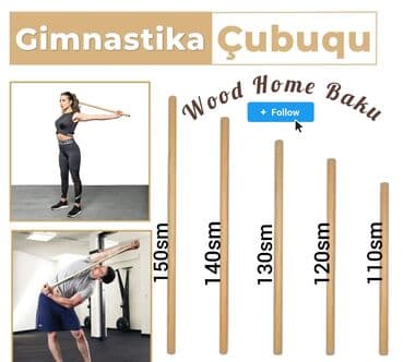 Gimnastika Çubuqları – Wood Home Baku - Material: tam ağacdan lalafo.az -da Gimnastika Çubuqları – Wood Home Baku - Material: tam ağacdan