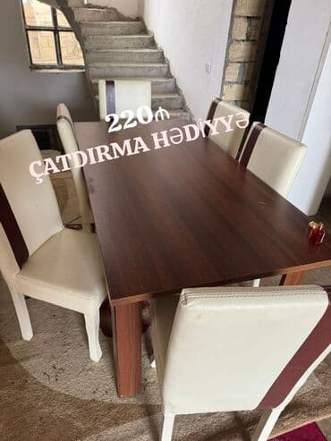 Qonaq otağı üçün, İşlənmiş, Açılmayan, Kvadrat masa, 6 stul lalafo.az -da Qonaq otağı üçün, İşlənmiş, Açılmayan, Kvadrat masa, 6 stul
