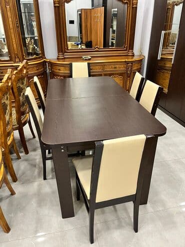 Qonaq otağı üçün, İşlənmiş, Açılan, Dördbucaq masa, 6 stul lalafo.az -da Qonaq otağı üçün, İşlənmiş, Açılan, Dördbucaq masa, 6 stul