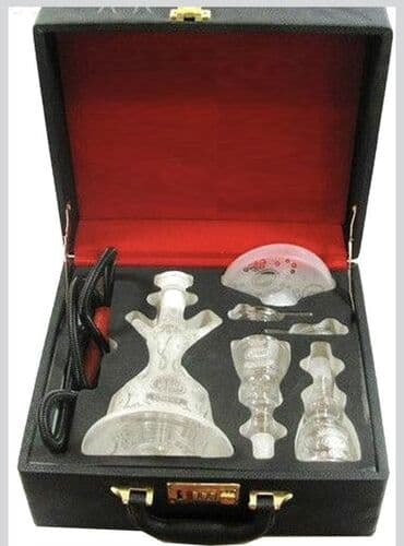 Şüşə Nargilə Dəsti – Daşına bilən çamadanla - Material: qalın, şəffaf lalafo.az -da Şüşə Nargilə Dəsti – Daşına bilən çamadanla - Material: qalın, şəffaf