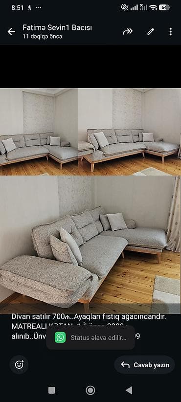 Divan satılır 700₼. Ayaqları fıstıq ağacındandır. MATREALI KƏTAN. 1 İl lalafo.az -da Divan satılır 700₼. Ayaqları fıstıq ağacındandır. MATREALI KƏTAN. 1 İl