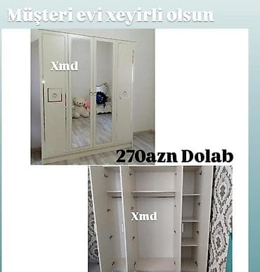 Dördkapılı paltar dolabı – 270 AZN - Rəng: açıq krem/boz ton - Ön lalafo.az -da Dördkapılı paltar dolabı – 270 AZN - Rəng: açıq krem/boz ton - Ön