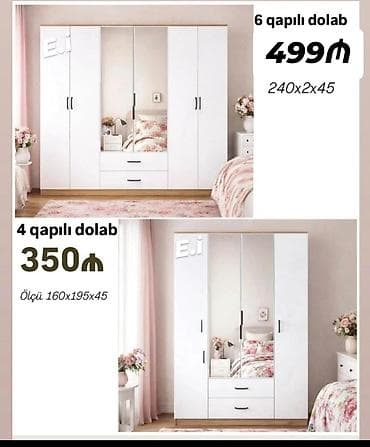 Ağ rəngdə klassik üslubda yataq otağı üçün paltar dolabları lalafo.az -da Ağ rəngdə klassik üslubda yataq otağı üçün paltar dolabları