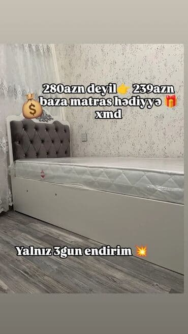 Yeni, Təknəfərlik çarpayı, Matras ilə lalafo.az -da Yeni, Təknəfərlik çarpayı, Matras ilə