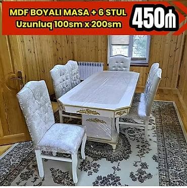 Qonaq otağı üçün, Yeni, Açılmayan, Dördbucaq masa, 6 stul lalafo.az -da Qonaq otağı üçün, Yeni, Açılmayan, Dördbucaq masa, 6 stul