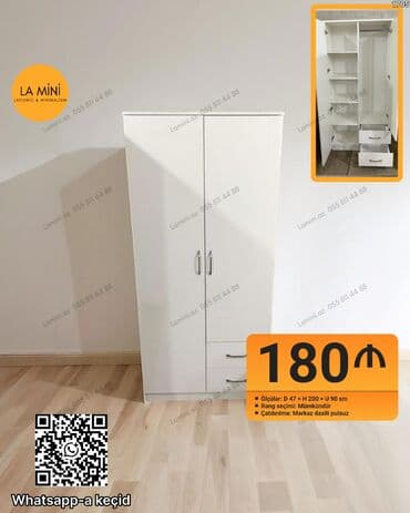 Açılan, 2 qapılı Düz dolab, Qarderob, paltar dolabı lalafo.az -da Açılan, 2 qapılı Düz dolab, Qarderob, paltar dolabı