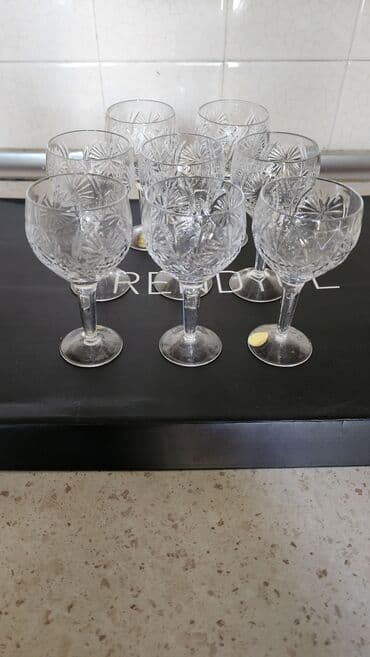 Qədəhlər, rəng - Ağ, Xrustal, 8 ədədli dəst lalafo.az -da Qədəhlər, rəng - Ağ, Xrustal, 8 ədədli dəst