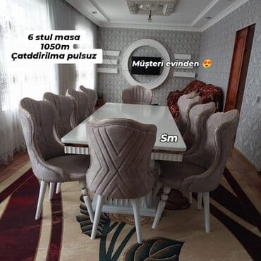 Qonaq otağı üçün, Yeni, Açılmayan, Dördbucaq masa, 6 stul lalafo.az -da Qonaq otağı üçün, Yeni, Açılmayan, Dördbucaq masa, 6 stul