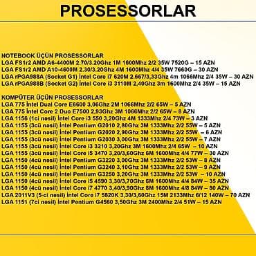 Prosessorlar Notebook üçün Prosessorlar ⭐LGA FS1r2 AMD A6-4400M lalafo.az -da Prosessorlar Notebook üçün Prosessorlar ⭐LGA FS1r2 AMD A6-4400M