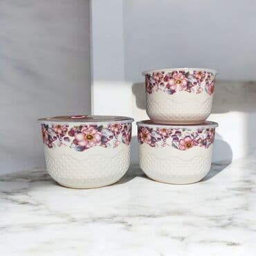 Çömçələr: Keramika saxlama qabları dəsti – 3 ədəd - Material: yüksək lalafo.az -da — 4 Çömçələr: Keramika saxlama qabları dəsti – 3 ədəd - Material: yüksək — 4