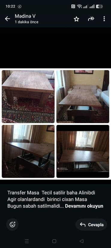 Qonaq masası, İşlənmiş lalafo.az -da Qonaq masası, İşlənmiş