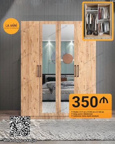 Açılan, 4 qapılı Düz dolab, Qarderob, paltar dolabı lalafo.az -da Açılan, 4 qapılı Düz dolab, Qarderob, paltar dolabı