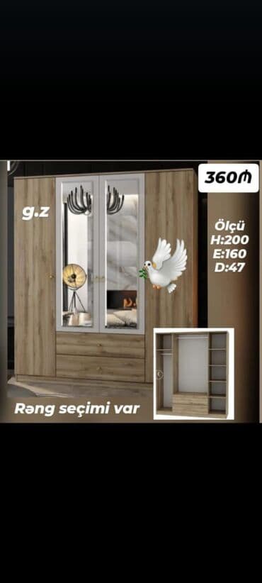 Yeni, Qarderob, paltar dolabı lalafo.az -da Yeni, Qarderob, paltar dolabı