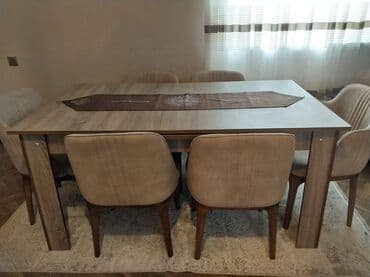 Dördbucaq masa, 6 stul lalafo.az -da Dördbucaq masa, 6 stul
