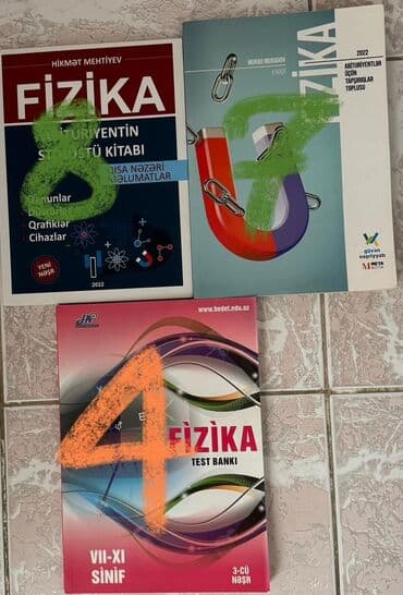 Fizikadan test kitabları və qaydası satılır. Qiymətləri üzərində qeyd lalafo.az -da Fizikadan test kitabları və qaydası satılır. Qiymətləri üzərində qeyd