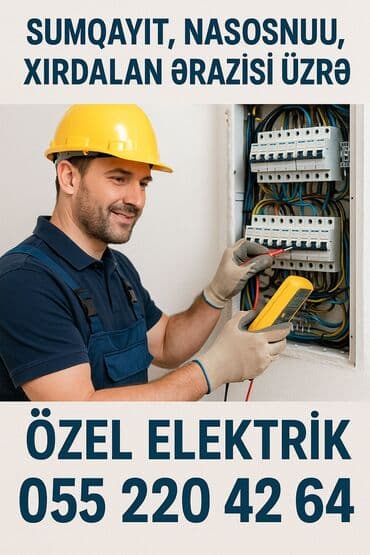 Sumqayıt, Nasosnu, Xırdalan ərazisi üzrə elektrik xidmətləri. Özel lalafo.az -da Sumqayıt, Nasosnu, Xırdalan ərazisi üzrə elektrik xidmətləri. Özel