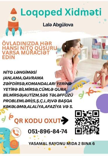 UŞAQLARINIZDA NİTQ QÜSURU VARSA MÜRACİƏT EDƏ BILƏRSİNİZ lalafo.az -da UŞAQLARINIZDA NİTQ QÜSURU VARSA MÜRACİƏT EDƏ BILƏRSİNİZ