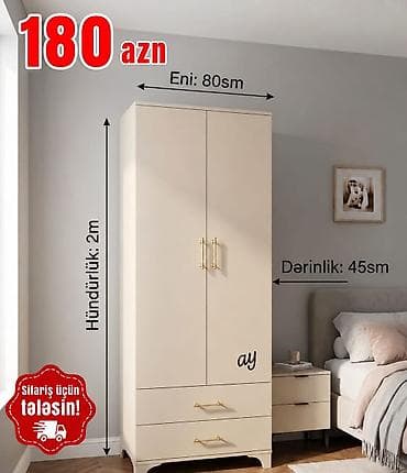 İki qapılı paltar dolabı - Ölçülər: hündürlük 2 m, eni 80 sm lalafo.az -da İki qapılı paltar dolabı - Ölçülər: hündürlük 2 m, eni 80 sm