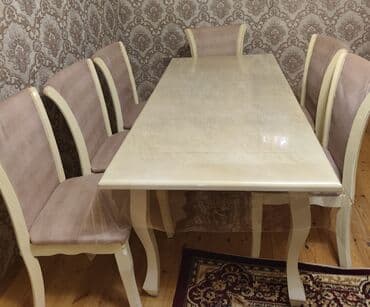 Qonaq otağı üçün, İşlənmiş, Kvadrat masa, 6 stul lalafo.az -da Qonaq otağı üçün, İşlənmiş, Kvadrat masa, 6 stul