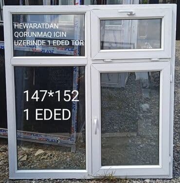 İşlənmiş İkiqat şüşə paketi Plastik pəncərə, Еni: 147 sm, Uzunluğu: 150 sm, Ödənişli quraşdırma lalafo.az -da İşlənmiş İkiqat şüşə paketi Plastik pəncərə, Еni: 147 sm, Uzunluğu: 150 sm, Ödənişli quraşdırma