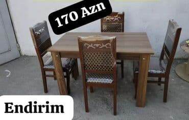 Qonaq otağı üçün, Yeni, Dördbucaq masa, 4 stul lalafo.az -da Qonaq otağı üçün, Yeni, Dördbucaq masa, 4 stul