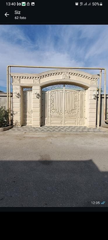 Dəmir Həyət darvazası, Yana açılan, Mexaniki, Qapı ilə, rəng - Bej lalafo.az -da Dəmir Həyət darvazası, Yana açılan, Mexaniki, Qapı ilə, rəng - Bej