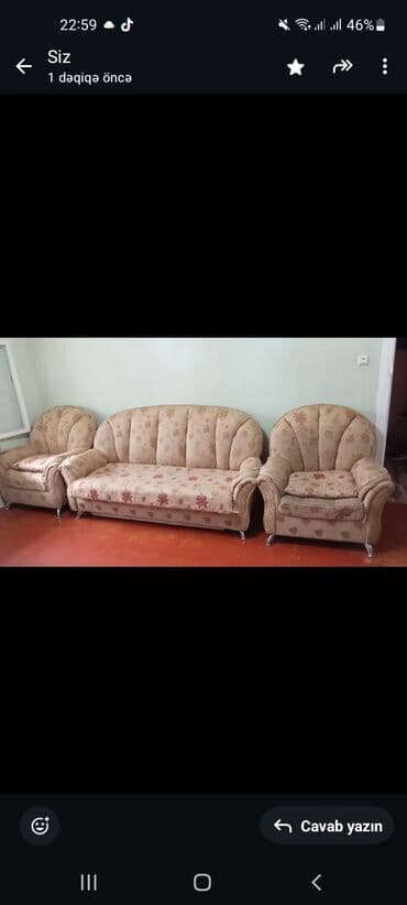 Klassik üslubda 3-lü yumşaq mebel dəsti: - 1 ədəd 3 nəfərlik divan - 2 lalafo.az -da Klassik üslubda 3-lü yumşaq mebel dəsti: - 1 ədəd 3 nəfərlik divan - 2