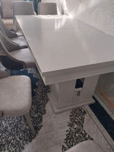 Qonaq otağı üçün, Dördbucaq masa, 6 stul lalafo.az -da Qonaq otağı üçün, Dördbucaq masa, 6 stul