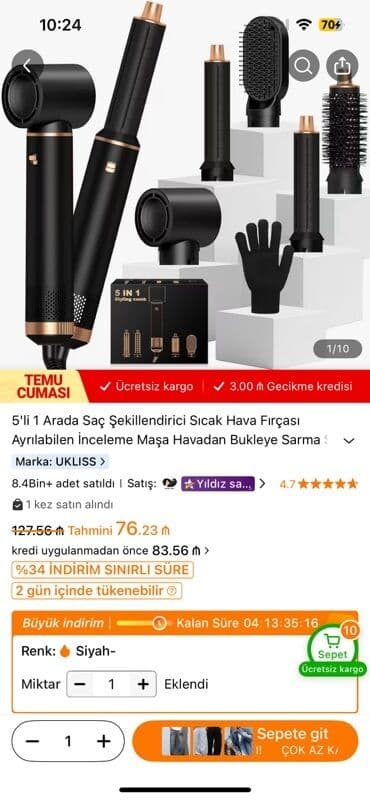 5-i 1-də Saç Şəkilləndirici – isti hava fırçası dəsti - Marka: UKLISS lalafo.az -da 5-i 1-də Saç Şəkilləndirici – isti hava fırçası dəsti - Marka: UKLISS