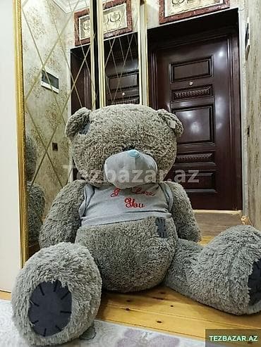 Böyük ölçülü yumşaq oyuncaq ayı - Rəng: boz - Material: yumşaq plyuş lalafo.az -da Böyük ölçülü yumşaq oyuncaq ayı - Rəng: boz - Material: yumşaq plyuş