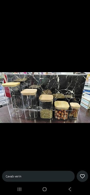 Mətbəx üçün şüşə saxlama qabları 5 eded yeni qutusunda lalafo.az -da Mətbəx üçün şüşə saxlama qabları 5 eded yeni qutusunda