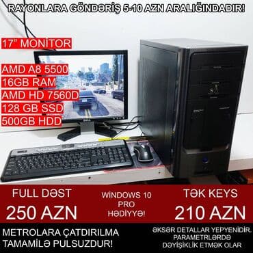 Oyun üçün Kompüter "A8 5500 HD7560D 128GB SSD 500GB HDD” ⭐Tək Sistem lalafo.az -da Oyun üçün Kompüter "A8 5500 HD7560D 128GB SSD 500GB HDD” ⭐Tək Sistem