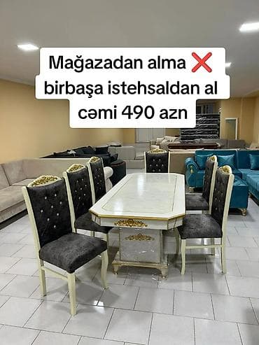 Qonaq otağı üçün, Yeni, Dördbucaq masa, 6 stul lalafo.az -da Qonaq otağı üçün, Yeni, Dördbucaq masa, 6 stul