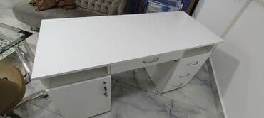 Sifarişlə işçi masaları: Təcili !!!Ağ rəngli geniş iş/kompüter masası - Material: laminat/LDSP lalafo.az -da — 5 Sifarişlə işçi masaları: Təcili !!!Ağ rəngli geniş iş/kompüter masası - Material: laminat/LDSP — 5