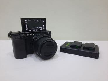 Sony Alpha 64000 fotoaparat + 16-50mm kit obyektiv və ikili xarici lalafo.az -da Sony Alpha 64000 fotoaparat + 16-50mm kit obyektiv və ikili xarici