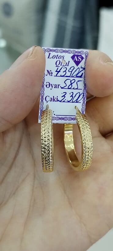 Sırğa, Sarı qızıl, 585 Əyar, 3300 g lalafo.az -da Sırğa, Sarı qızıl, 585 Əyar, 3300 g