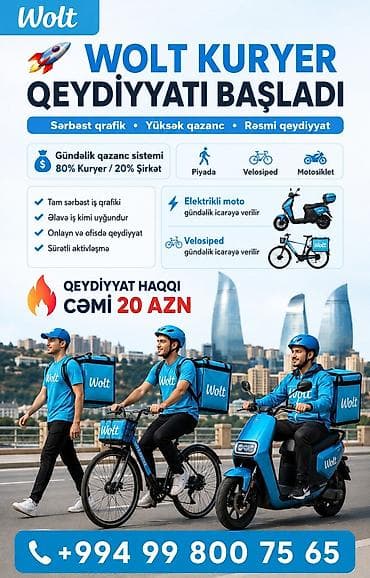 Sürücü-kuryer tələb olunur, Şəxsi nəqliyyat vasitəsi ilə, Gündəlik ödəniş, Təcrübəsiz lalafo.az -da Sürücü-kuryer tələb olunur, Şəxsi nəqliyyat vasitəsi ilə, Gündəlik ödəniş, Təcrübəsiz