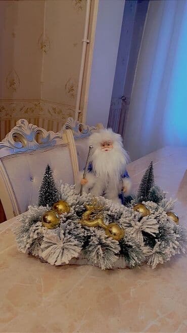 Yeni il masa bəzəyi – qış kompozisiyası - Süni şam budaqlarından lalafo.az -da Yeni il masa bəzəyi – qış kompozisiyası - Süni şam budaqlarından