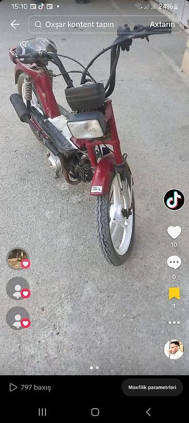 Moped/skuterlə şəhər içi rahat gediş üçün kompakt iki təkərli lalafo.az -da Moped/skuterlə şəhər içi rahat gediş üçün kompakt iki təkərli