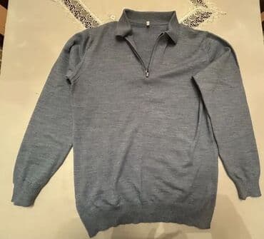 Mavi-boz rəngdə kişi sviteri. - Model: yarım-fermuarlı (half-zip) lalafo.az -da Mavi-boz rəngdə kişi sviteri. - Model: yarım-fermuarlı (half-zip)