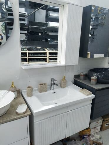 Moydadırlar: Mətbəx və/və ya vanna otağı üçün ağ rəngli lavabo və şkaf dəsti - lalafo.az -da — 1 Moydadırlar: Mətbəx və/və ya vanna otağı üçün ağ rəngli lavabo və şkaf dəsti - — 1