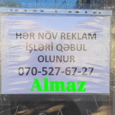 Xidmət: Hər növ reklam işləri Təklif olunanlar: - Açıq hava lalafo.az -da Xidmət: Hər növ reklam işləri Təklif olunanlar: - Açıq hava