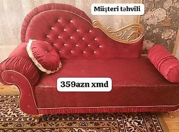 Qırmızı rəngli klassik üslubda divan-çarpayı - Zərif qızılı naxışlı lalafo.az -da Qırmızı rəngli klassik üslubda divan-çarpayı - Zərif qızılı naxışlı
