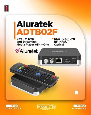 Smart tüner "Aluratek 02F" Aluratek ADTB02F Highlights RF Antenna lalafo.az -da Smart tüner "Aluratek 02F" Aluratek ADTB02F Highlights RF Antenna