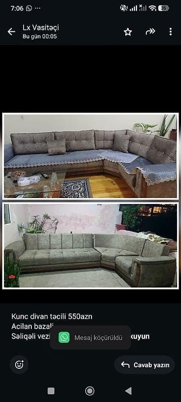 Kunc divan təcili 550azn Acilan bazali Səliqəli veziyyetdedi lalafo.az -da Kunc divan təcili 550azn Acilan bazali Səliqəli veziyyetdedi