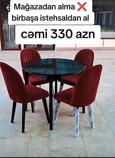 Mətbəx üçün, Yeni, Yumru masa, 4 stul lalafo.az -da Mətbəx üçün, Yeni, Yumru masa, 4 stul