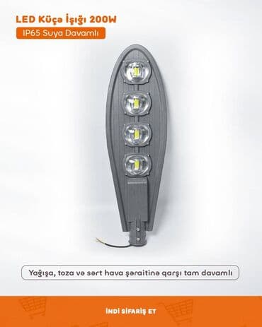 LED Küçə İşığı 200W IP65 Suya Davamlı 🔸 Yağışa, toza və sərt hava lalafo.az -da LED Küçə İşığı 200W IP65 Suya Davamlı 🔸 Yağışa, toza və sərt hava