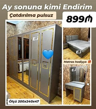 İkinəfərlik çarpayı, Dolab, Komod, 2 tumba, Yeni lalafo.az -da İkinəfərlik çarpayı, Dolab, Komod, 2 tumba, Yeni