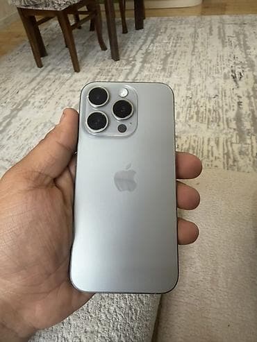 IPhone 15 Pro, Gümüşü, Simsiz şarj lalafo.az -da IPhone 15 Pro, Gümüşü, Simsiz şarj